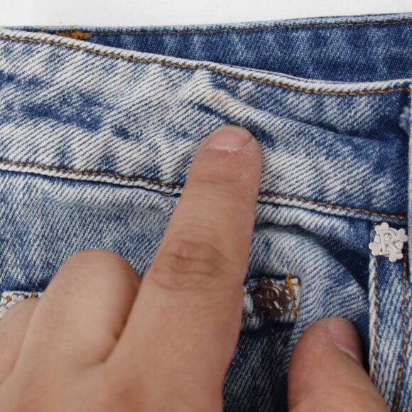 Racer worldwide jeans Women's 26 L32.5 Washed Ice Patch denim cotton streetwear - Picture 7 of 14